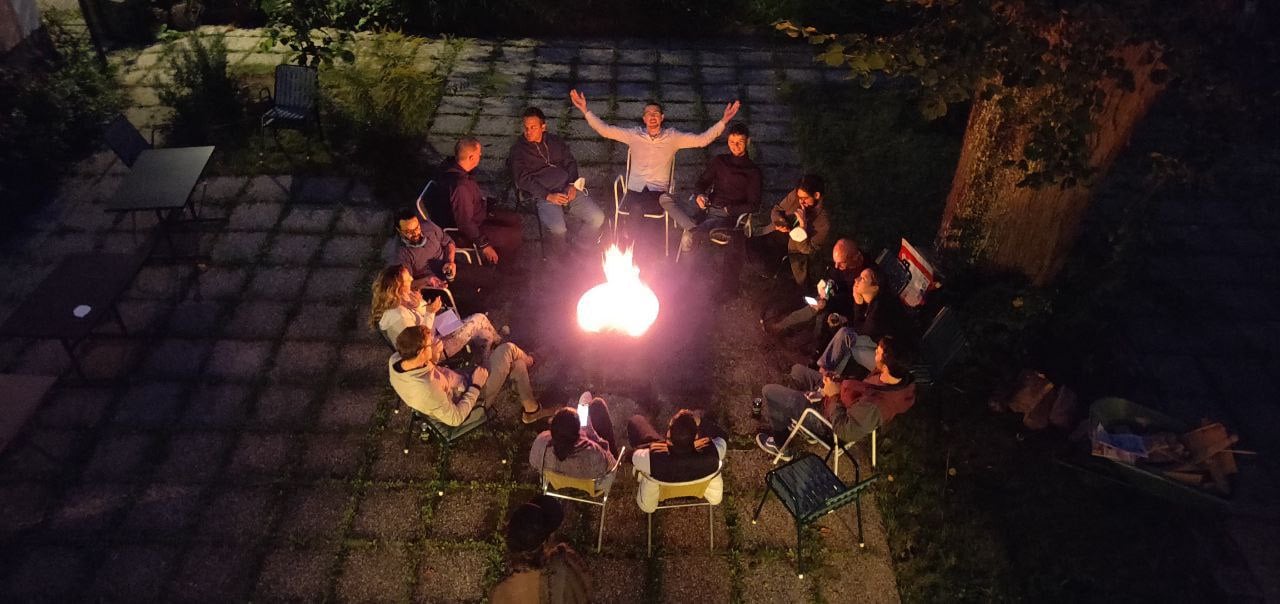 Commons Hub Austria — fire team keeping the gathering warm