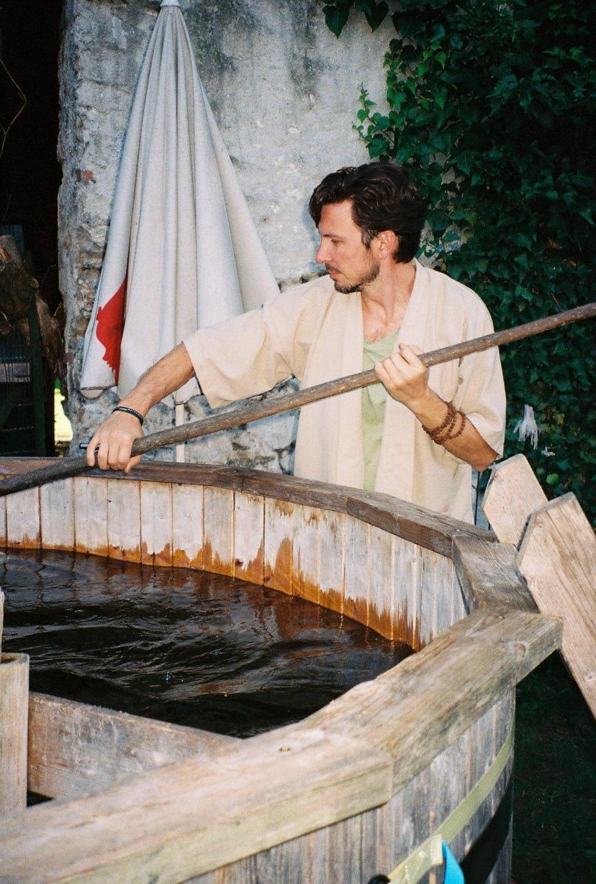 Scott Morris at the Liquidity Pool hot tub, Commons Hub Austria